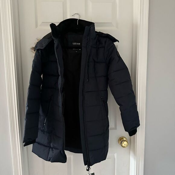 Noize Hannah Faux Fur-Trim Parka Navy blue  size s - Picture 3 of 7